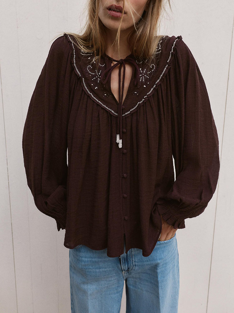Ethnic Clothing & Online Fashion Store Khaadi Us - 2025 Kış Yeni Tatlı Şık Boncuklu