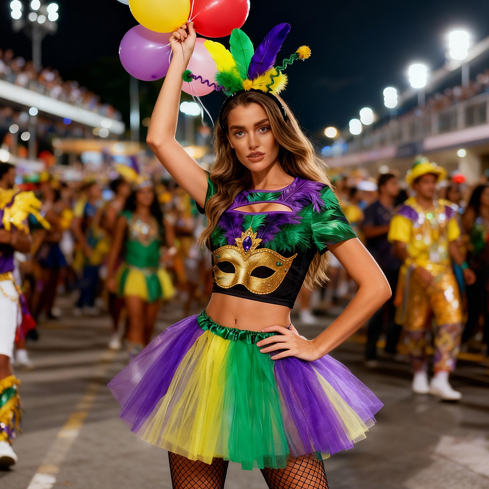 Ethnic Clothing & Online Fashion Store Khaadi Us - 2026 Karnaval Kostüm Seti Işıltılı Tüy