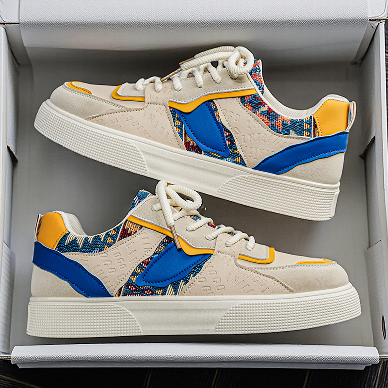 Ethnic Wear Men'S Fashion - Erkek Vintage Patchwork Platform Spor Ayakkabıları