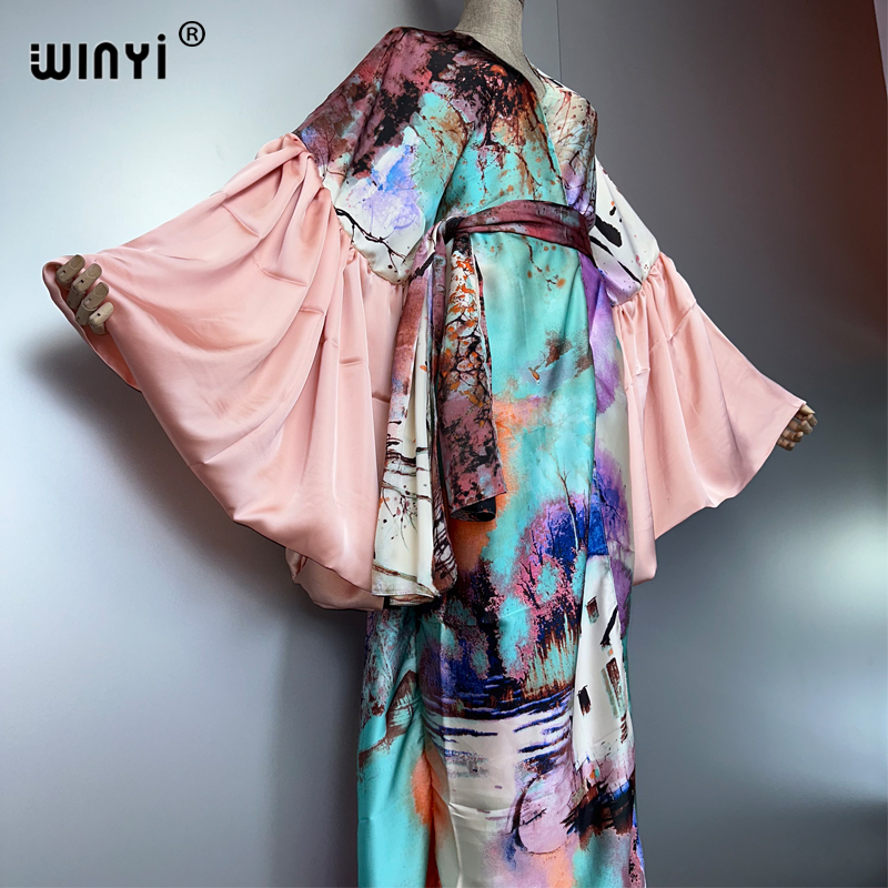 WINYI Yaz Kimono parti elbise  - Kaftan Women Boho incelemesi ve fiyatı