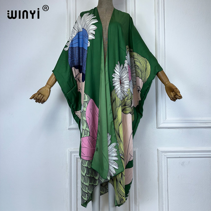 WINYI boho baskı Kimono seksi  - Kaftan Women Boho incelemesi ve fiyatı
